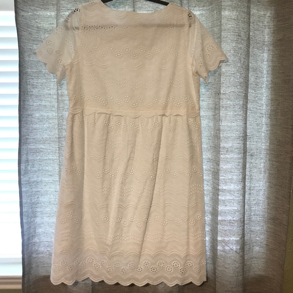 White eyelet baby doll dress